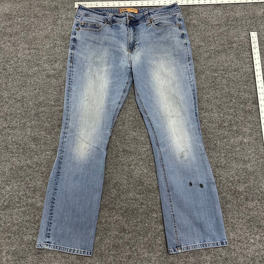 Seven7 Jeans Mens Size 36 Blue Straight Fit Medium Vintage Wash Casual Denim